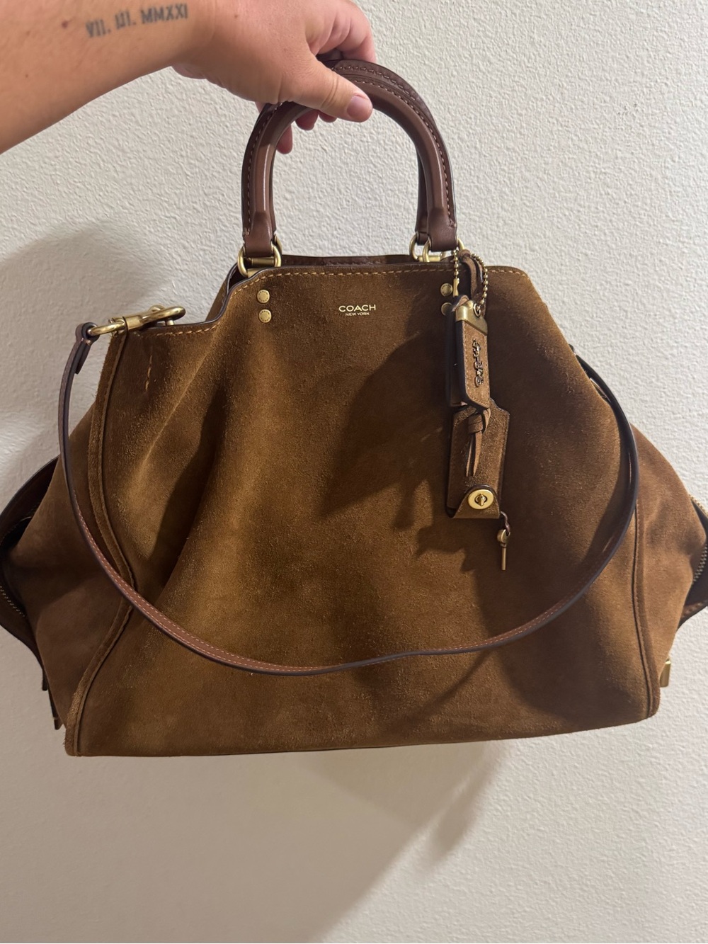 Coach Rogue 40 Warm Brown Suede